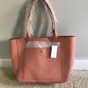 BRAND NEW Large Leather East-West Tote from Banana Republic